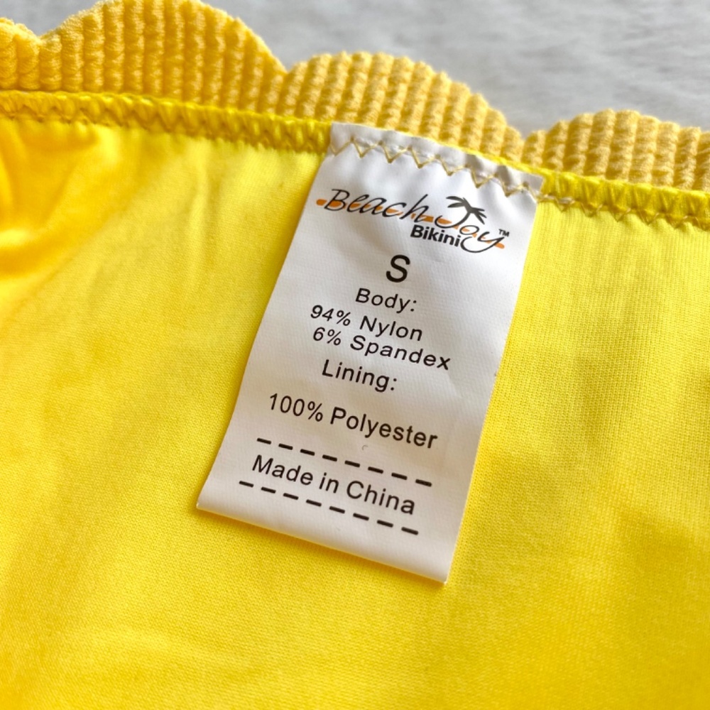 NWT High Waisted Yellow Bikini Bottoms Size Small - Picture 10 of 10